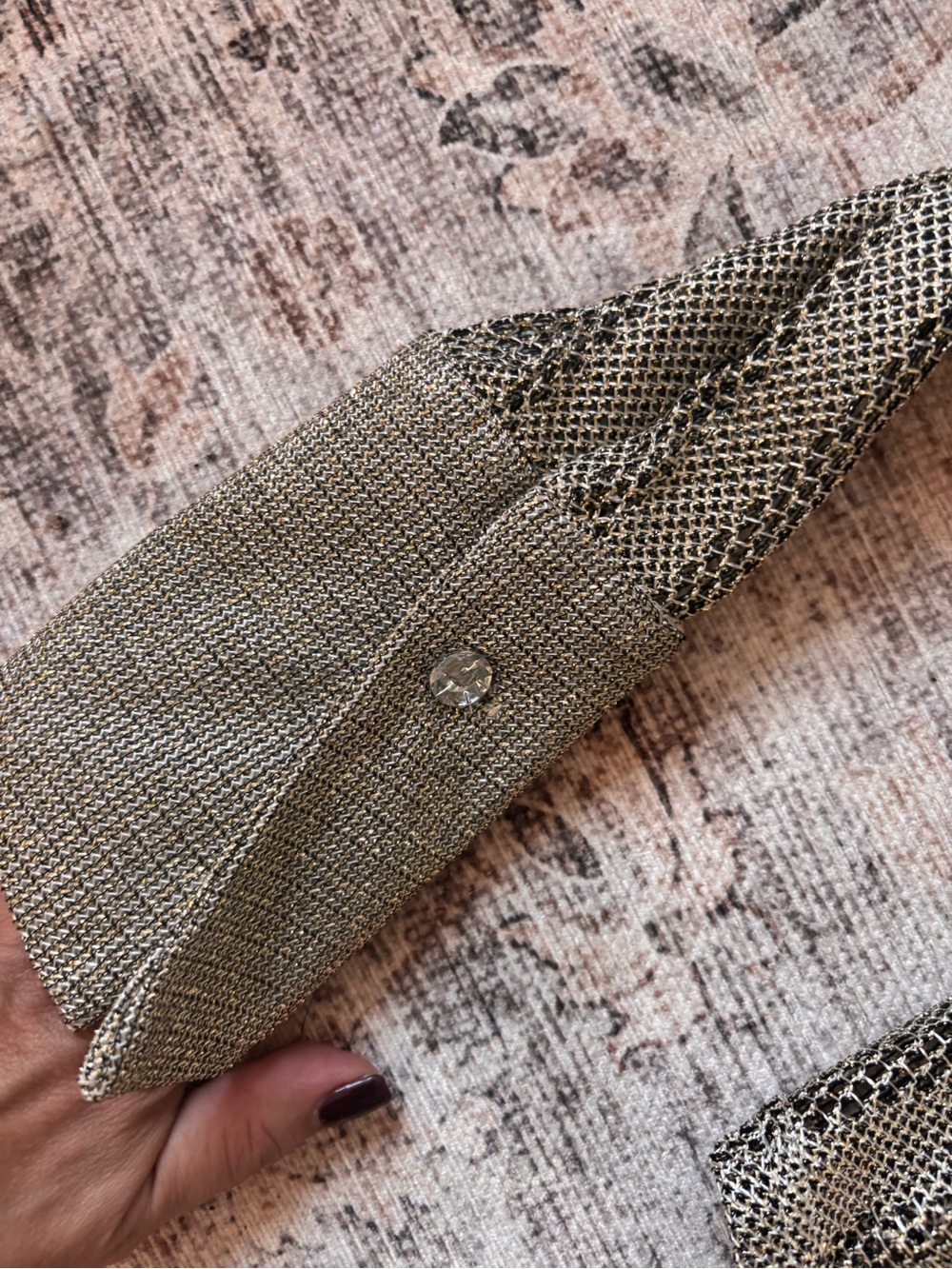 JS Collections Metallic Gold Mesh Button-Front Jacket - Picture 5 of 7